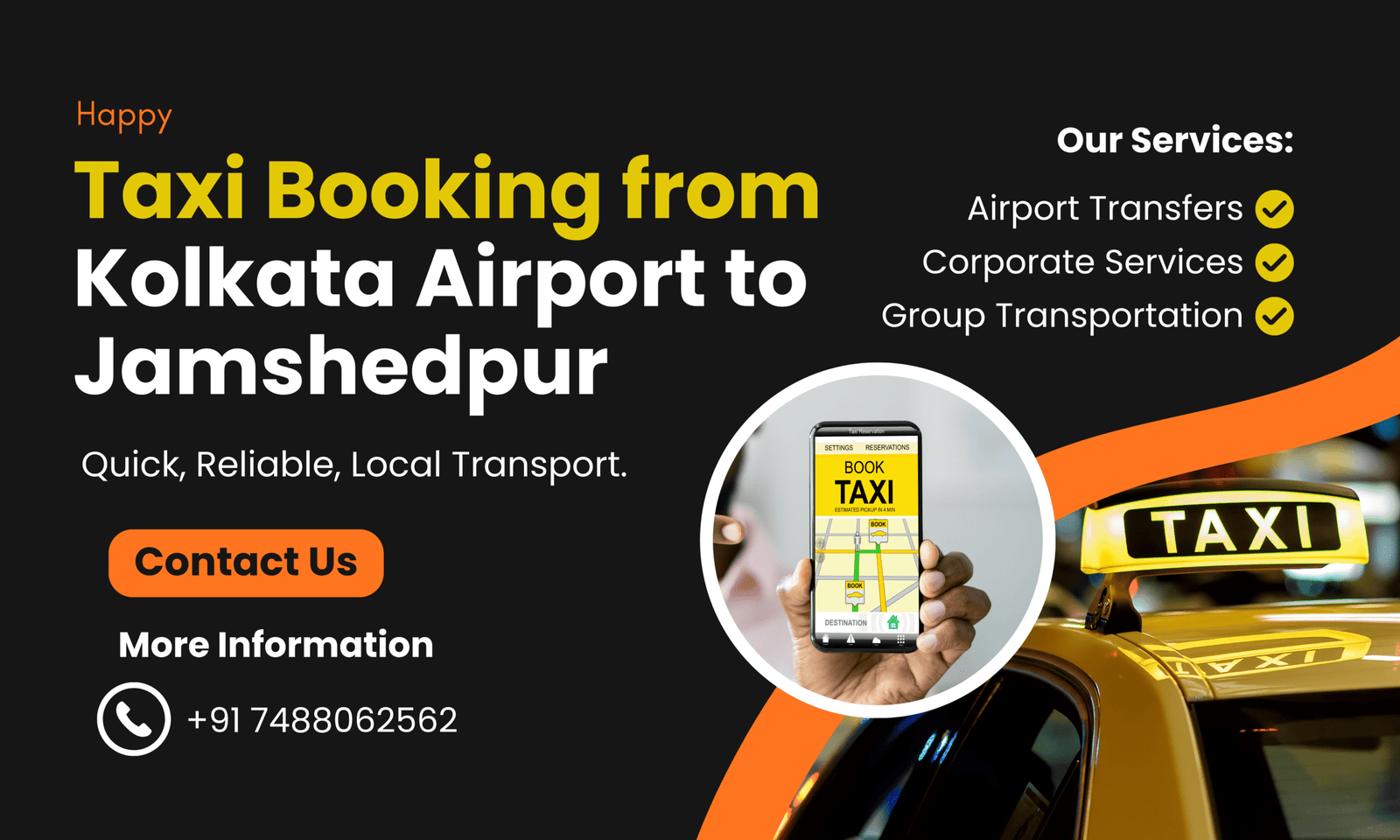 Taxi booking from Kolkata Airport to Jamshedpur